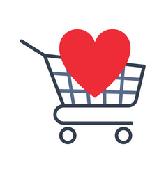 Heart In A Shopping Trolley Cart With A