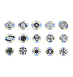 Holographic Sticker Set In A Trendy Retro Y2k