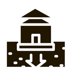 House Foundation Sags Icon Glyph