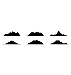 Mountain Icon With Silhouette Range Outline