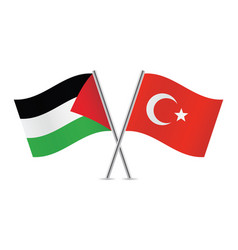 Palestine And Turkey Crossed Flags