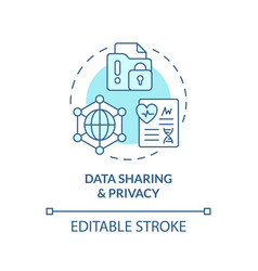 Data Sharing And Privacy Turquoise Concept Icon