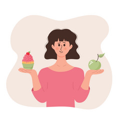 Girl With An Apple In One Hand And A Cake