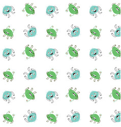 Cute Baby Alien Monsters Seamless Pattern