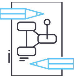 Project Workflow Line Icon Outline Symbol