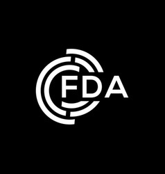 Fda Letter Logo Design On Black Background