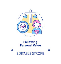 Following Personal Values Concept Icon