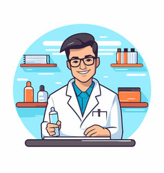 Pharmacist At The Counter In Medical Office