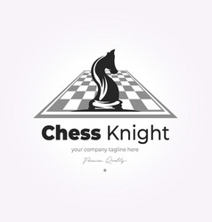 Chess Knight On Chessboard Vintage Design Icon