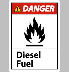 Danger Diesel Fuel Sign On White Background