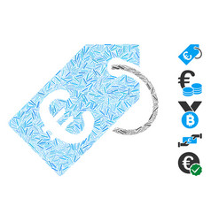 Line Collage Euro Tag Icon