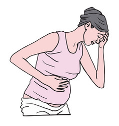 Pregnant Woman Suffering With Nausea In Morning