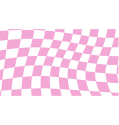 Aesthetic Pink And White Distorted Checkerboard