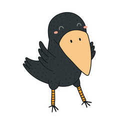 Cute Crow Walking Halloween Cartoon Character