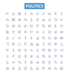 Politics Line Icons Signs Set