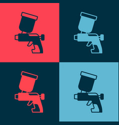 Pop Art Paint Spray Gun Icon Isolated On Color