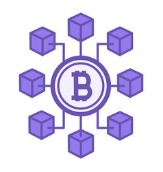 Blockchain Colored Icon Cryptocurrency Concept