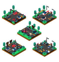 Futuristic Vehicles Isometric Concept