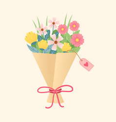 Flower Bouquet With Cute Spring Flowers