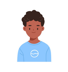 Cute Kid Head Portrait Black Boy Face Avatar