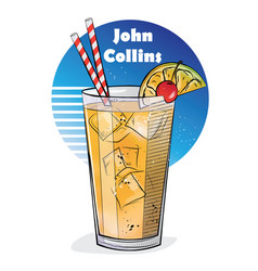 Hand Drawn Of Cocktail John Collins