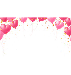 Realistic Heart Balloon Red And Pink Love Concept