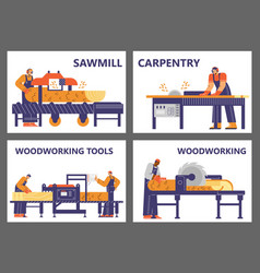 Sawmill And Carpentry Wood Works Banners Or Flyers