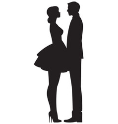 Silhouette Couple In Love Full Length Man