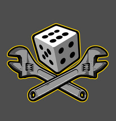 Wrench And Dice Red Background