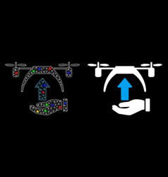 Flare Mesh Network Drone Takeoff Icon With