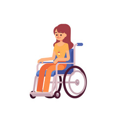 Happy Disabled Girl Sitting In Wheelchair Young