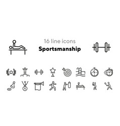 Sportsmanship Line Icon Set