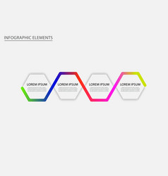 Business Infographic Line Process With Hexagon