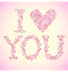 I Love You Sign Made Of Rose Petals