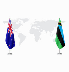 New Zealand And Zanzibar Flags For Official