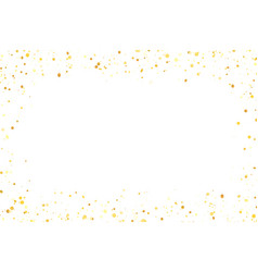 Border Frame Yellow Gold Glitter Confetti On White