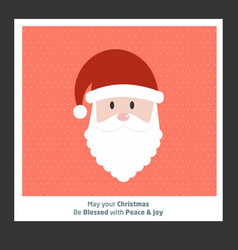 Christmas Card With Santa Clause And Pattern