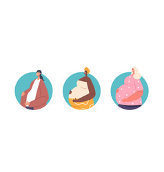 Multinational Women Isolated Round Icons