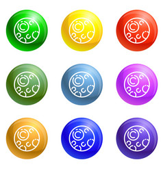 Pluton Planet Icons Set