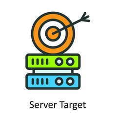 Server Target Fill Outline Icon Design Ill