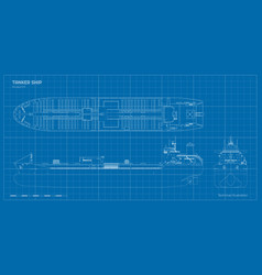 Tanker Outline Drawing Ship Industrial Blueprint