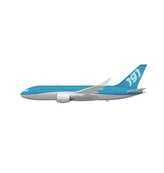 Abstract Flying Plane Side View With Blue Livery