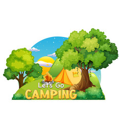 Camping Tent With Lets Go Text