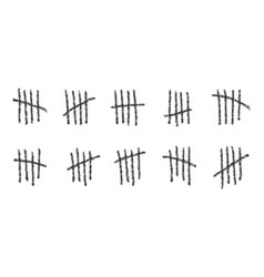 Charcoal Tally Marks Hand Drawn Sticks Sorted