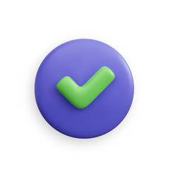 Realistic Check Mark Button Done Successful Icon