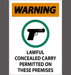 Warning Firearms Allowed Sign Lawful Concealed