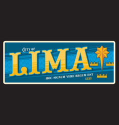 City Of Lima Town Travel Sticker Plate