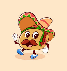 Cute Mexican Taco Cartoon Character