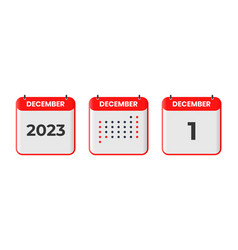 December 1 Calendar Design Icon 2023 Calendar