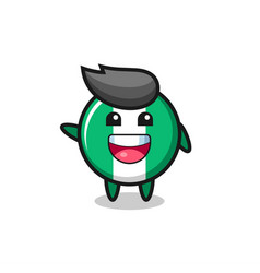 Happy Nigeria Flag Cute Mascot Character